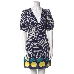 Navy and Yellow Patterned Dress